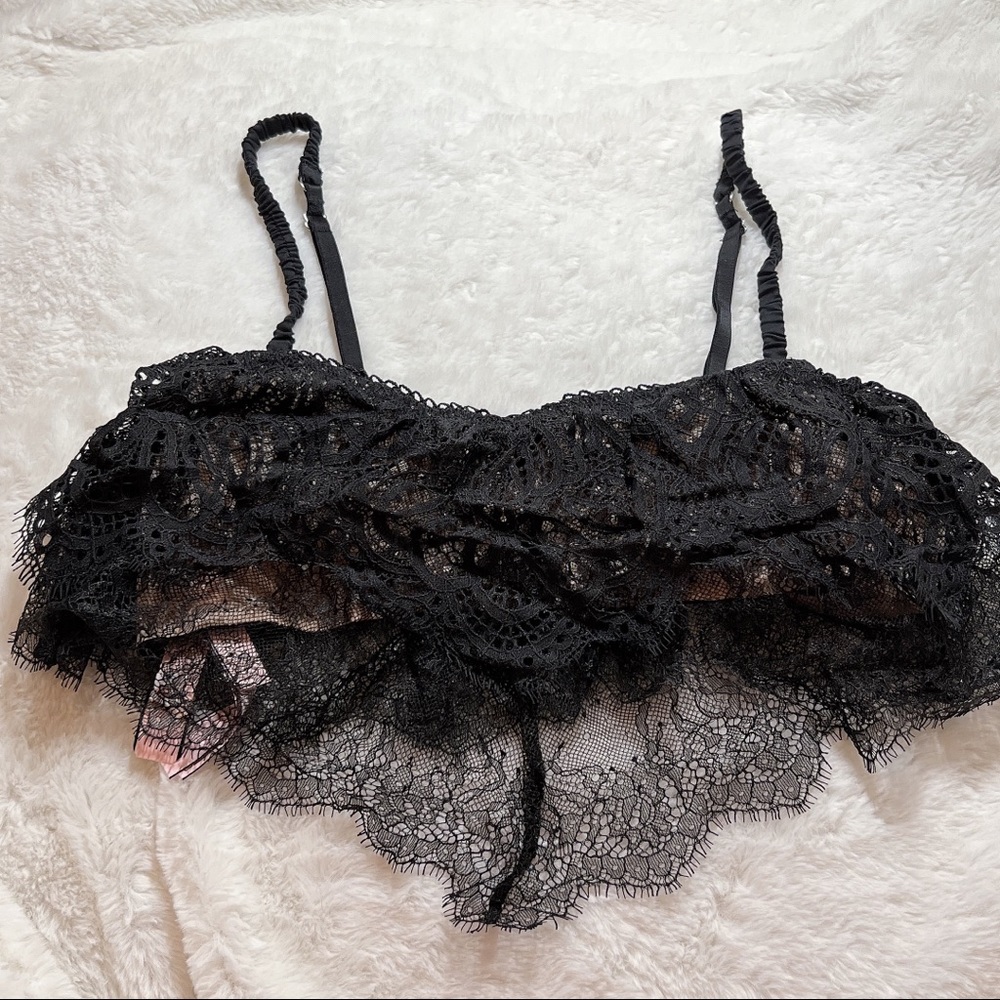 NWT victoria's secret bra top lace  size M black